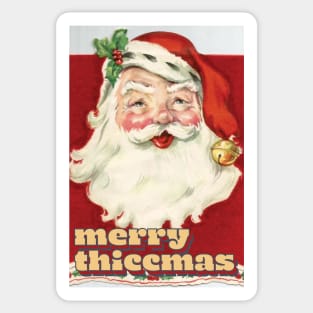 Merry Thiccmas (Vintage Santa Christmas Design) Sticker
